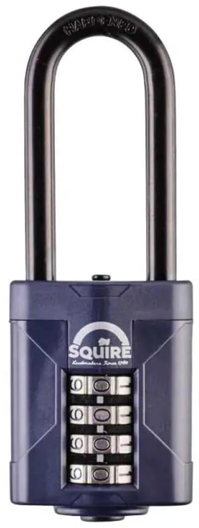Squire CP50/2.5 - Hangslot - Cijferslot - Sterk slot met lange beugel - Voor binnen en buiten - 50 mm