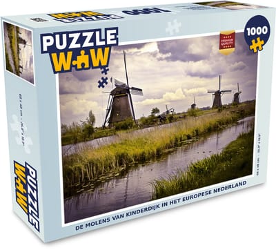 Puzzel Molen - Nederland - Water - Legpuzzel - Puzzel 1000 stukjes volwassenen