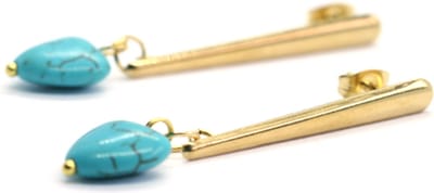 Heaven Eleven - dames - oorbel - goud - turkoois - turquoise - hart