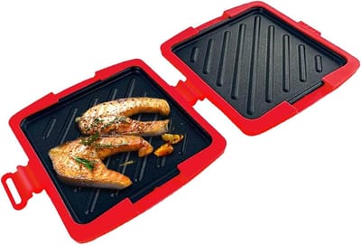 Magnetron Broodrooster - Snackmaker Keuken - Snelle Maaltijden - Vaatwasmachinebestendig - Compact Ontwerp - Rood