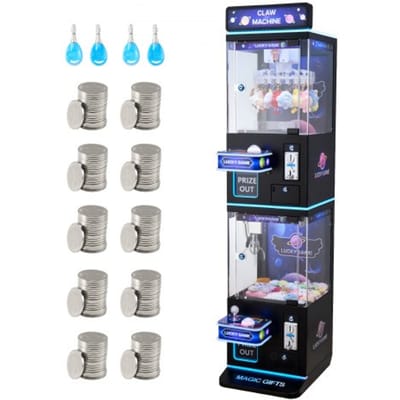 VEVOR grijpmachine, middelgroot, arcadespel met grijper en dubbele laag, licht en geluid, speelgoed snoepgrijper, prijzenautomaat, voor commerciële thuisbioscopen, zwart-paars