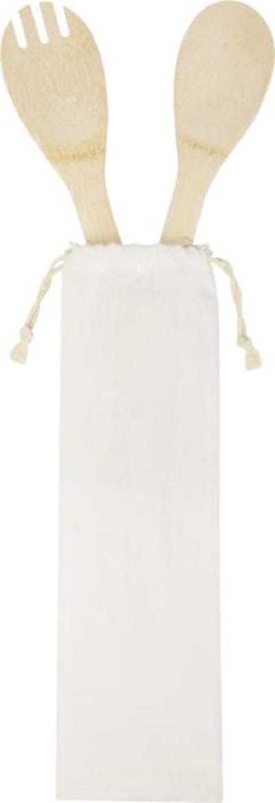 Bamboe Lepel Vork Set - Salade - Pasta - 31 cm