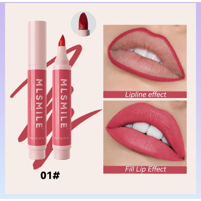 Matte Lippenstift Marker Pen Solide Lipgloss Waterdicht Langhoudende Lippenstift Potlood Lipliner Pen Lippen Make-up Cosmetica brown