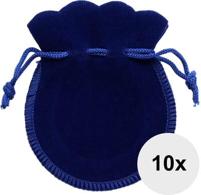 Fako Bijoux® - Fluweel Cadeau Zakjes Mini - Velours - 6.5x7.5cm - Royal Blauw - Koningsblauw - 10 Stuks