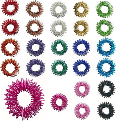 Set van 26 anti-stress ringen in 13 kleuren, massage ringen voor kinderen, tieners en volwassenen, ideaal voor ontspanning en concentratie thuis of op school