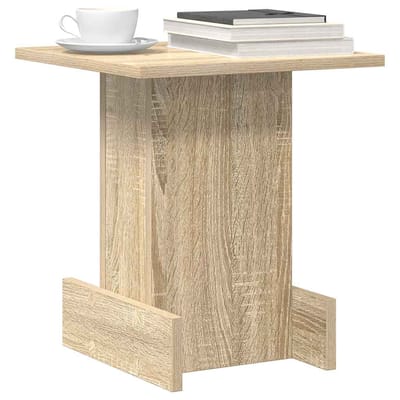 vidaXL - Bijzettafel - Sonoma - Eik - 35,5 - x - 35 - x - 40 - cm - Bewerkt - hout