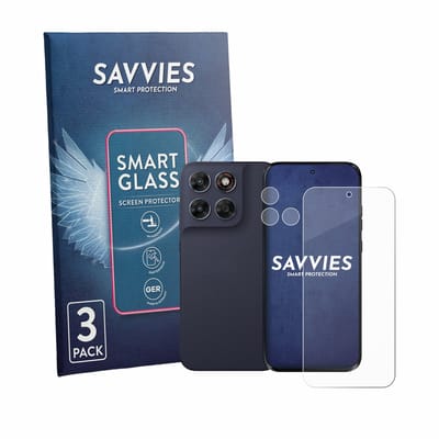 3 Stuks Savvies Screenprotector - geschikt voor Motorola Moto G87 (Voor+Camera) - beschermfolie glas transparant