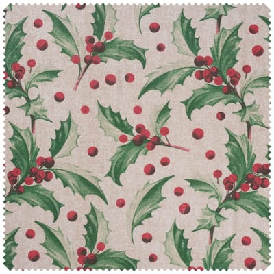 Motiefstof in linnenlook "Ilex"