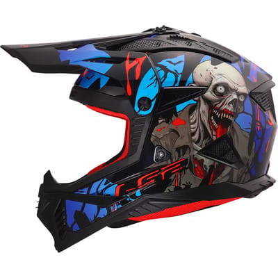 LS2 Helm Fast II Zombie II MX708 zwart / rood / blauw maat XXL