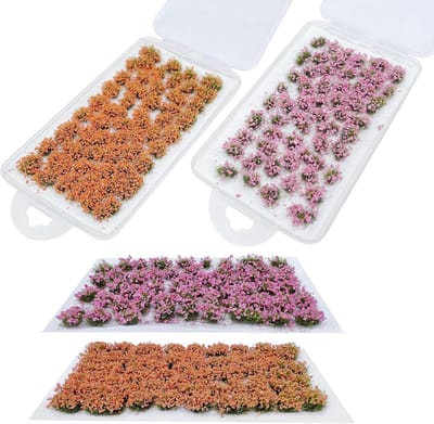 106-delige DIY Miniatuur Kleurige Bloemclusters Zelfklevende Vegetatie Groepen voor Treinlandschap en Modelbouw