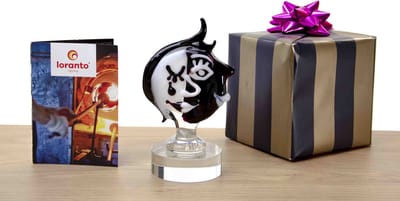 Picasso glaskunst Beeldje ''Black & White'' Wink - Beeldjes - Beeldjes Decoratie - Decoratie - Beeldjes voor binnen