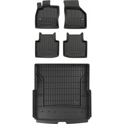 FROGUM ProLine Automatten Set + Kofferbakmat – Perfecte Pasvorm – Duurzaam & Geurloos TPE – SKODA Superb III Combi 2015-2023 (bovenste kofferbakniveau, niet Laurin & Klement)