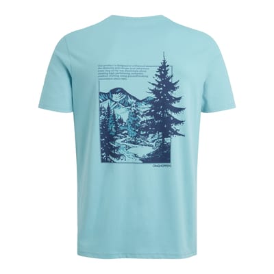 Craghoppers Heren Lucent II Valley rugprint T-shirt met korte mouwen (Zoutpoel)