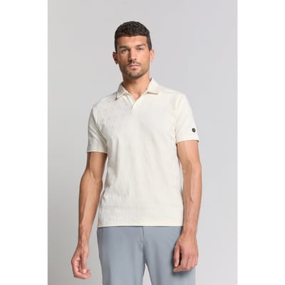 No Excess Polo V Solid Terry Jacquard Offwhite Size: XXL | Polo Shirts Outlet | Heren | Wit