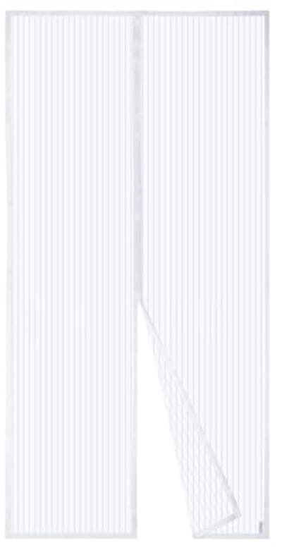 Vliegengordijn voor Deur met Magnetische Sluiting, Insectenhor voor Balkon- en Terrasdeur, Zonder Boren te Monteren, Niet Inkortbaar (120x250 cm, Wit)