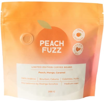 Limited-edition koffiebonen Peach Fuzz (perzik co-fermentatie), 200 g