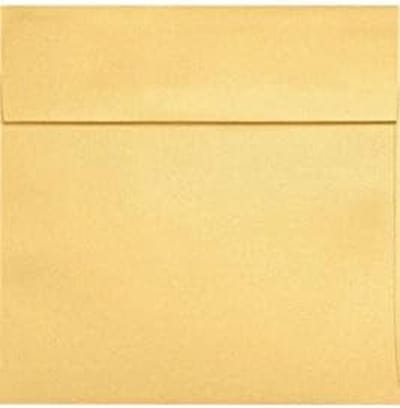 4x4 Vierkante Enveloppen Goud Metallic Luxe - 50 Stuks met Sluiting