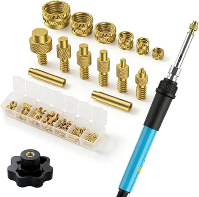 Set van 6 schroefdraadsoldeerpunten met 100 schroefdraadinzetstukken voor M2/M3/M4/M5/M6/M8 - Ideaal voor reparaties, mechanische toepassingen en veelzijdig gereedschap