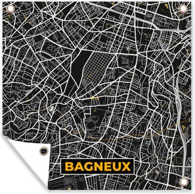Tuin poster Frankrijk - Stadskaart - Bagneux - Plattegrond - Kaart - 200x200 cm - Tuindoek