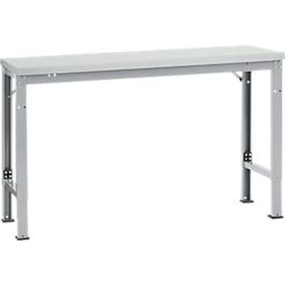 Manuflex basistafel UNIVERSAL Speciaal, 1500 x 800 mm, melamine lichtgrijs, aluminium zilver