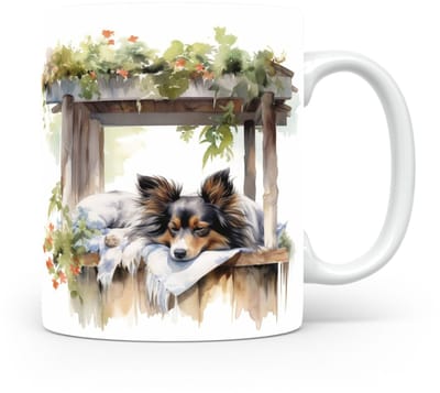 Mok Papillon Beker voor koffie of tas voor thee, cadeau voor dierenliefhebbers, moeder, vader, collega, vriend, vriendin, kantoor, opa, oma, hond, kerst, sinterklaas, verjaardag