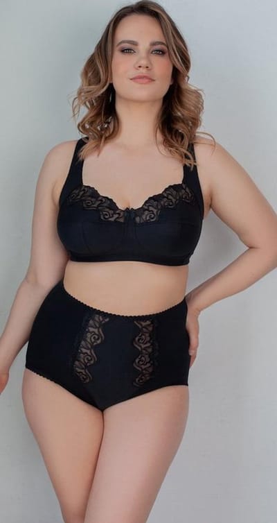 MILENKA - softcup beugelloze BH - zwart - maat 85D