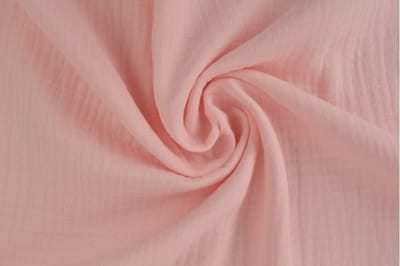 10 meter mousseline stof - Baby roze - 135cm breed