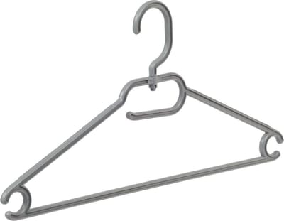 De Kledinghanger Gigant - Multihanger - Volwassenen - 8445 - 50 Stuks - Kunststof - Grijs - Blousehanger - Shirthanger - 42 cm - Kledinghanger - Kleerhanger (8445_15/50)