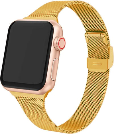 Go Go Gadget - Smartwatch bandje - Geschikt voor Apple Watch Series 1/2/3/4/5/6/se - 38/40 MM - Magnetische sluiting - Goud