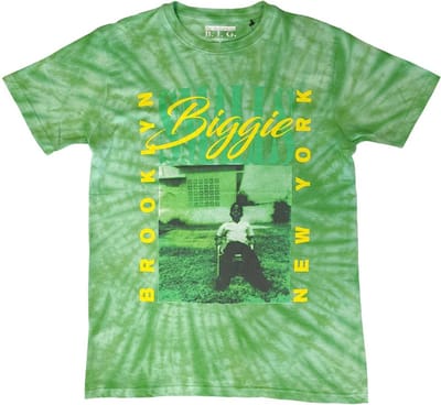 Biggie Smalls - 90's New York City Heren T-shirt - S - Groen