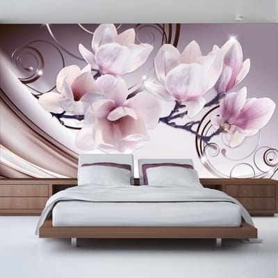 98cm X 70cm - Zelfklevend fotobehang -  Ontmoeting met Magnolia's  , Premium Print