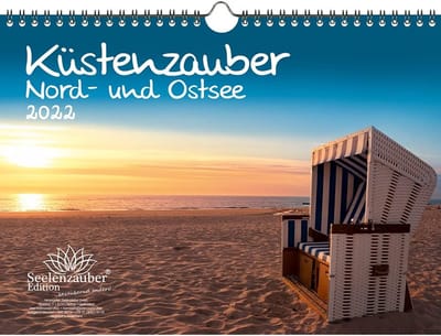 Wandkalender A4 Liggend Kustmagie Noordzee & Oostzee 2025 - Fotokalender met Strandgezichten