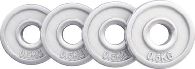 Gorilla Sports Halterschijven Set - Bundel - 2 kg - Chroom - 30 mm - 4 x 0,5 kg