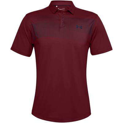 Under Armour Iso-Chill Heren Burgundy Chest Graphic Poloshirt