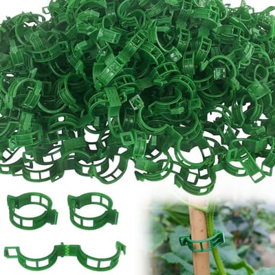 Famanu – Plantenclips voor klimplanten - 150 stuks - plantenklemmen - tomatenclips - veilige plantenclip voor klimplanten - bloemenklemmen voor groenten - tomatenplanten - bevestiging
