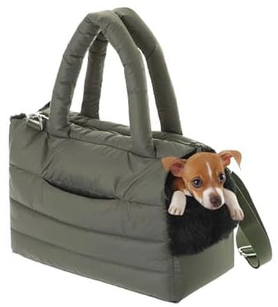 Honden- en Katten Draagtas voor Kleine en Medium Huisdieren tot 5 kg, Reistas in Olijfgroen