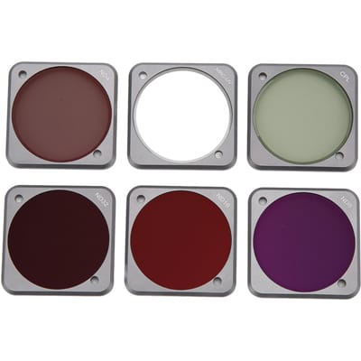 Junesta 6-in-1 Lensfilters UV+CPL+ND4+ND8+ND16+ND32 Filters voor DJI Action 2 Camera gray