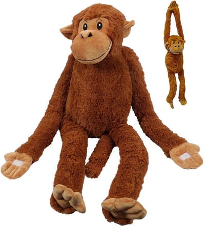 PIA Soft Toys - Pluche Knuffledier - Hang Aap Bruin - 100 cm (totale lengte 160 cm)