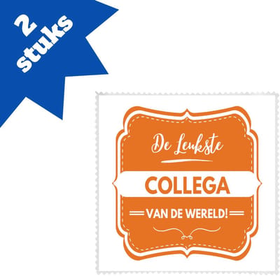 Akyol - de leukste collega brillendoekjes - Collega - beste collega - werk - afscheidscadeau - verjaardagscadeau - kado - 17,8 bij 17,8 cm - 2 stuks