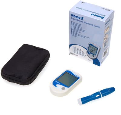Bloedglucosemeter - Betrouwbare bloedsuikermeter - Gemakkelijk thuis testen - Romed
