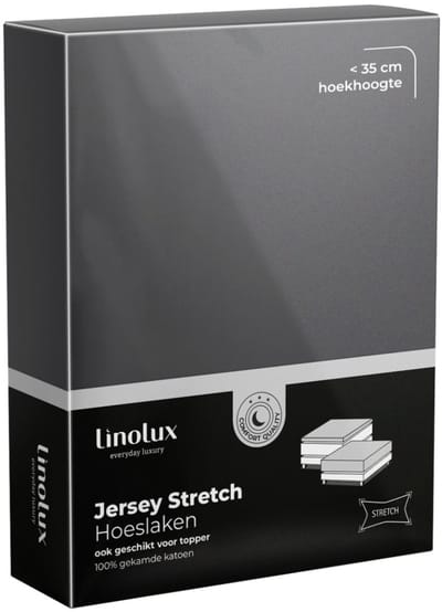 Linolux (topper) Hoeslaken Jersey Dark Grey 140x200