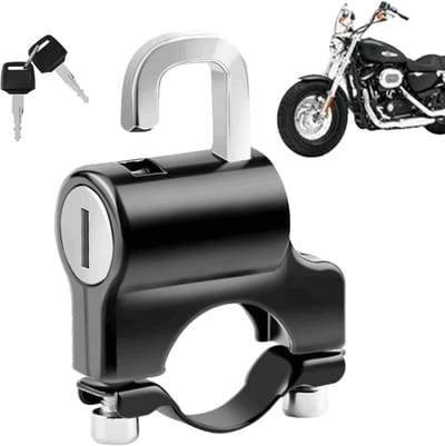 Motor Helm Slot - Combinatieslot Motorfiets - Helm Beveiligen - Diefstalpreventie - 22-24mm Stuur - Zwart