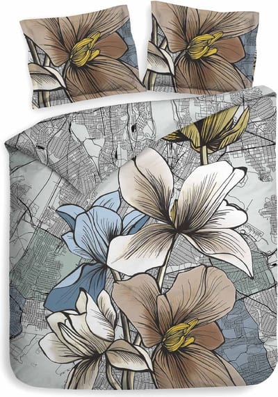 Heckett & Lane Hudson Dekbedovertrek - Twill - Tweepersoons - 200x200/220 cm - Sketch Grey