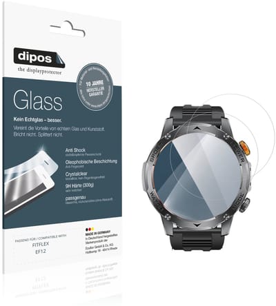 dipos – 2x Pantserfolie geschikt voor FITFLEX EF12 | 9H Screenprotector