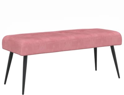 vidaXL - Bank - met - knopen - tufting - Roze - 110 - x - 40 - x - 46 - cm - fluweel