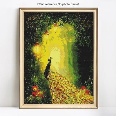 5D DIY diamant schilderij volledige ronde dier pauw borduurwerk verkoop strass foto diamant 20X30 yellow