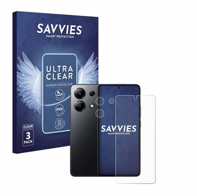 Savvies - Screenprotector voor Xiaomi Redmi Note 13 4G (Voor+Camera) - Folie Beschermfolie transparant 6 Stuks