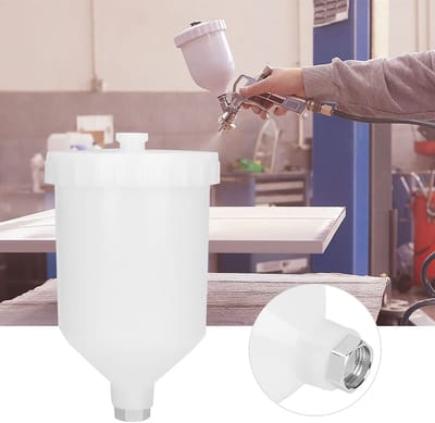 Spuitbekerpistool, kunststof beker 600 ml voor spuitpistool, reservebeker voor spuitpistool, met mechanische schroefdraadaansluiting
