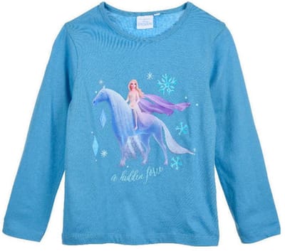 Disney Frozen Shirt - Lange Mouw - Elsa en de Nokk - Blauw - Maat 92/98 (3 jaar)