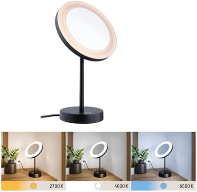 LED-cosmeticaspiegel Masua IP44 White Switch 55lm 230V 4W Zwart mat